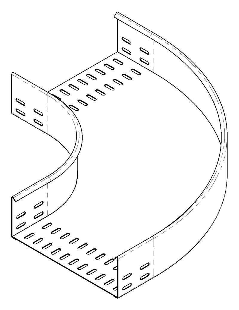 Horizontal elbow 90