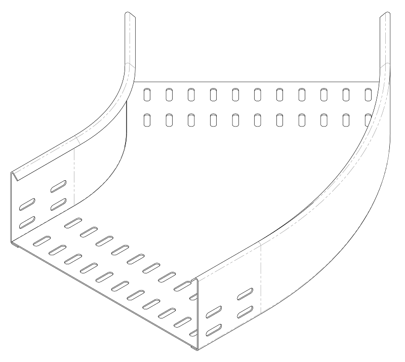 Horizontal elbow 45